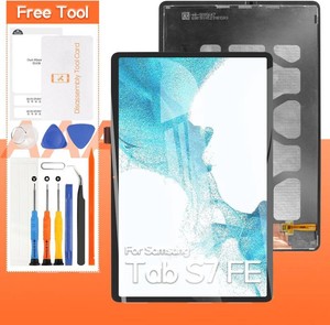 for Samsung Galaxy Tab S7 FE T730 Screen Replacement T730 T733 T736 T738U T735 T737 LCD Display Touch Screen Digitizer Full Assembly,with Tools(Black)