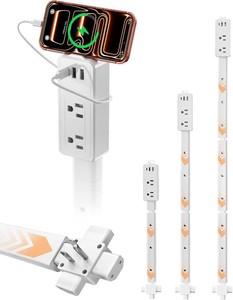 Blueera 2 Pack Electrical Outlet Extender Stick Features USB-C, 2 USB-A, 2AC Outlets, 17-36 Extandable Stick Access Hard-to-Reach, 4-Way Wall Plug Power Socket Extender Behind Couch, Nightstands