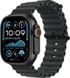 Apple Watch Ultra 2 (GPS + Cellular, 49MM) - Black Titanium Case with Black Ocean Band (Renewed Premium) MSRP $549.97