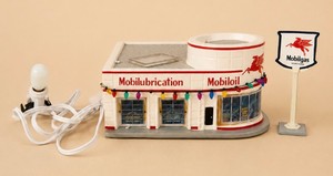 Vintage 1997 Hawthorne Village Mobil Gas Station Original Box