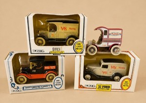 4 Vintage ERTL Die Cast Metal Car Bank Lot