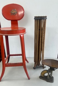 Vintage Antique Metal Stool, Clothes Drying Rack and Scale