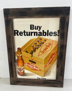 Grain Belt Beer Poster framed in Barnwood Frame with Glass