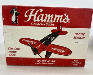 Hamms Beer 1929 Travel Air Bank Replica NIB