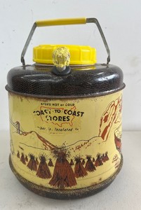 Vintage Fiberglass Coast to Coast Thermal Jug - Farm Scene, Mount Rushmore ETC