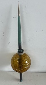 Amber-colored lightning rod ball  Moon and Stars and Rod Topper