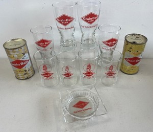 Grain Belt Beer Glasses and Ashtray