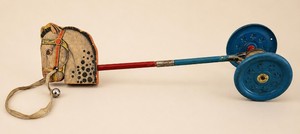 Vintage Painted Horse Push Toy 1940s-1950s Rainboy Hobby Chime