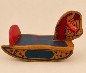 Vintage Childs Wooden Rocking Horse