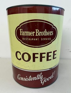 Vintage Farmer Brothers Coffee Restaurant Tin