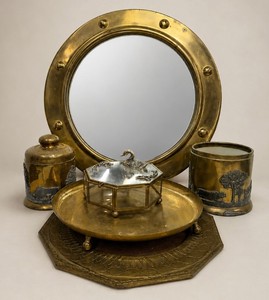 Six-Piece LOT Brass  Copper Trinket Sway Box.