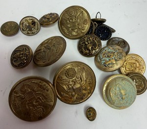 Lot of Vintage Antique Military Brass Buttons
