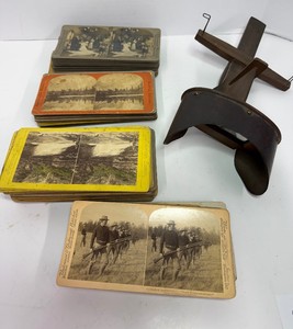 Antique Stereo Scope and Stereo Cards