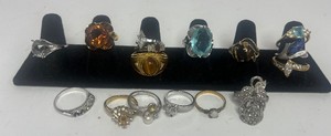 Gold FilledGold Plate HGE Rings Lot of 16