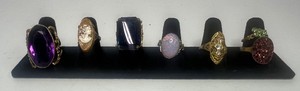 Lot of 7 Antique Style Rings Carved Cameo Ring