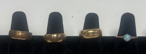 Lot of 4 Vintage Band Rings with Hallmarks