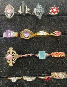 Lot of 16 Costume Jewelry Rings