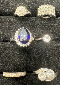 Avon Sterling and Plated Silver Rings Lot of 6