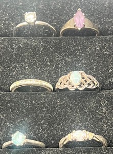 Lot of 6 Rings Marked 925 Sterling