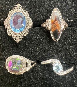 Lot of 4 Sterling 925 Rings