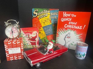 Christmas Lot with Gemmy Christmas Low Rider Red Impala Car