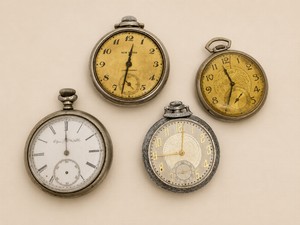 Four Antique Vintage Pociket Watches for Repair or Parts