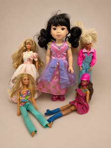 American Girl Wellie Wishers Emerson Doll 14  with Ballet Dress and Barbie Lot