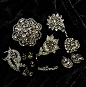 Rhinestone Jewelry LOT Sterling 925  Gondola Brooch
