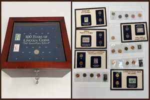 Coin Collection and Locking Wood Case