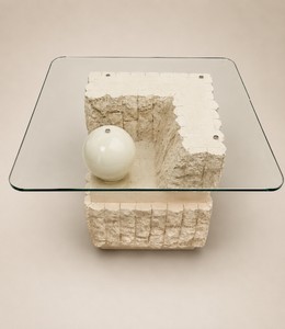 1980s Magnussen Ponte Tessellated Mactan Stone Side Table #1