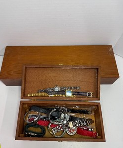Two Cigar Boxes and Watches Lot
