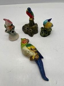Vintage Bird Flower Frogs and Wall Pocket