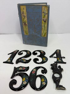Cast Iron Doorbell Cover Colonial Style and Tin House Numbers