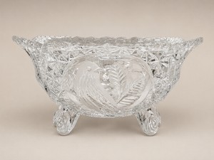 Hofbauer Byrdes Etched Cut Crystal Footed Bowl