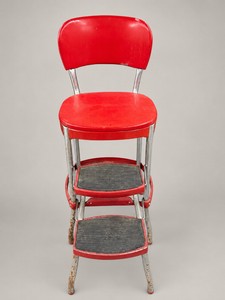 Vintage Bright Red Cosco Kitchen Step Stool