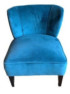 BR - Blue Velvet Accent Chair Light Wear