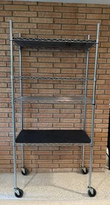 LFR - Wire Shelving Unit - 4-Tier Rolling Rack 18 X 35 X 77 in
