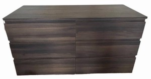 UBR1 - Dresser - Modern 6-Drawer Dark Wood