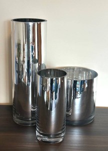 UBR1 - Modern Silver Tone Vases (Lot of 3)