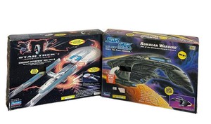 G - Star Trek Starships Playmates Enterprise NCC-1701-B & Romulan Warbird Lot