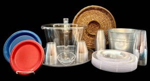 LFR - Picnic Serving Set Punch Bowl, Cups, Plates & Ice Bucket