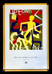 G - Vintage Uptown Art Fair Poster Framed 35th Annual Aug. 7-8-9 1989