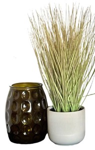 UB1 - Decor - IKEA GRADVIS Planter & Green Glass Vase Set of 2