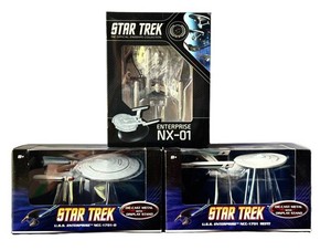 G - Star Trek Die-Cast Starships Mixed Lot - USS Enterprise NCC-1701-D, Refit & NX-01