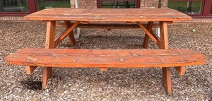 BY - Picnic Table Wood Outdoor Dining Table