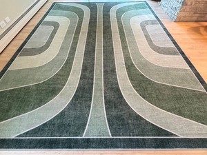 Area Rug - Ruggable Geometric Green Pattern