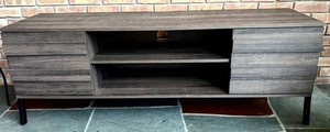 E - Wood Console Table With Metal Base