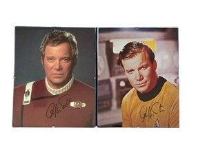 G - Vintage Signed Star Trek Photos William Shatner as Captain Kirk (Lot of 2)