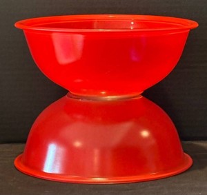 LFR - Vintage Pyrex Mixing Bowls Red & Clear (Lot of 2)