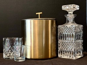 LFR - Glass Decanter & Ice Bucket 4-Piece Mixed Lot